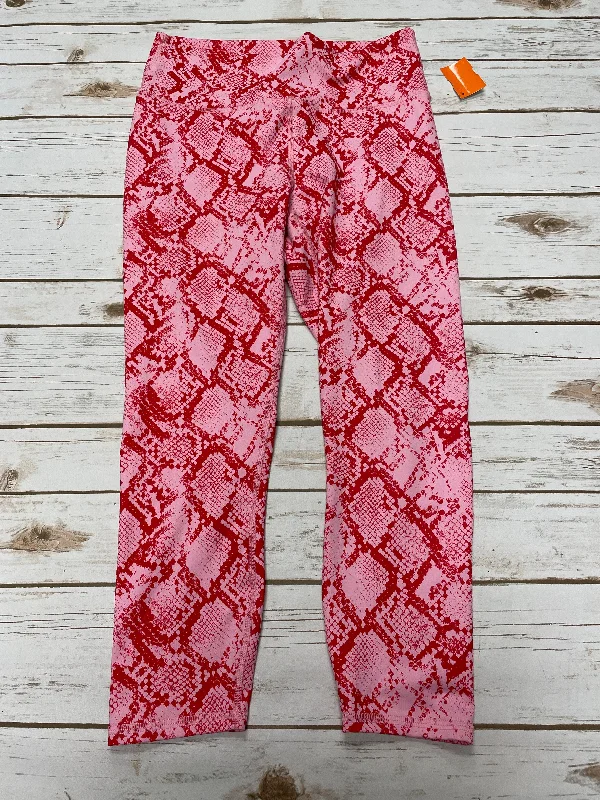 Athletic Leggings By Fabletics In Red, Size: M