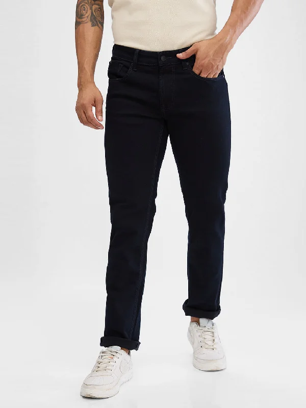 Spykar Dark Indigo Regular Jeans For Men