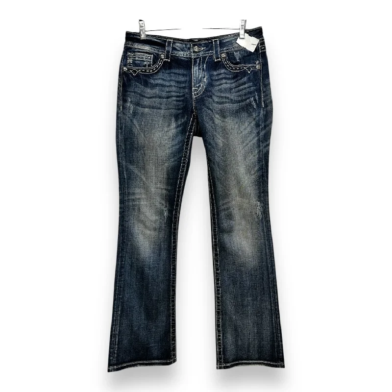 Comfortable Sweaters Jeans Flared By Miss Me In Blue Denim, Size: 8