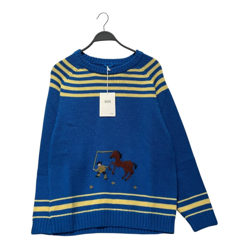 BODE/Heavy Sweater/L/XL/Wool/BLU/PONY LASSO SWEATER