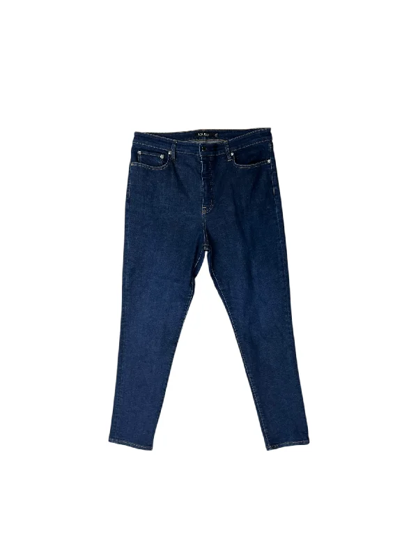Moisture wicking Jeans Skinny By Lauren By Ralph Lauren In Blue Denim, Size: 14