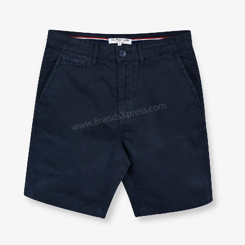 Fashionable Prints US Polo Ash Navy Blue Cotton Shorts 9438