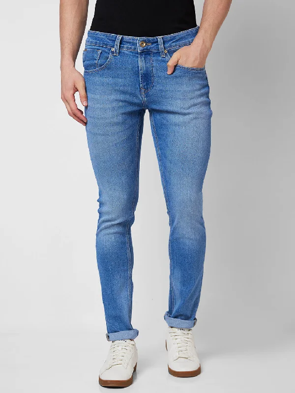 Spykar Low Rise Slim Fit Blue Jeans For Men