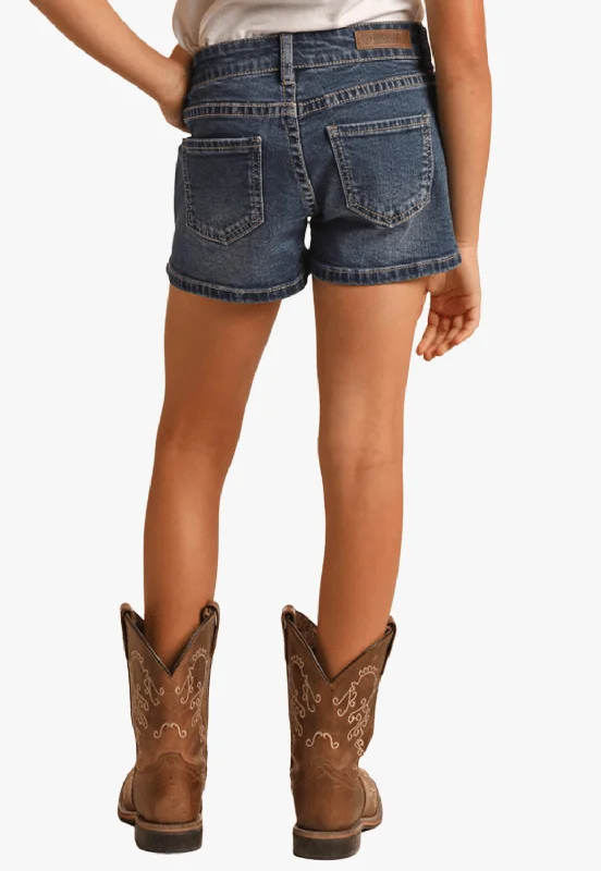 Fashion Pioneer Rock and Roll Girls Front Dart Detail Shorts