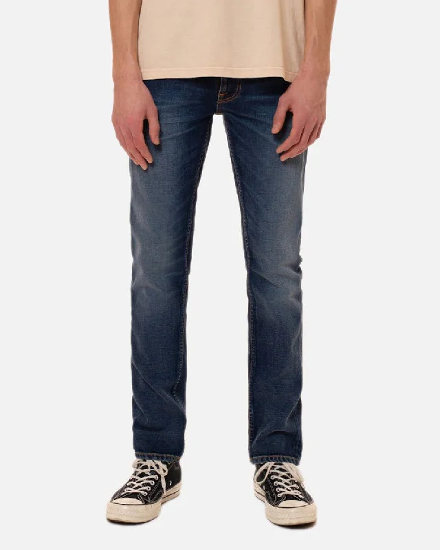 Nudie Lean Dean Slim Tapered Mens Jeans - Troubled Sea