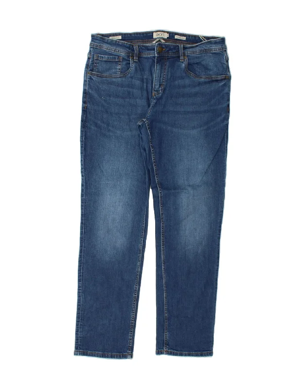 Slim Fit DACK'S Mens Regular Fit High Waist Straight Jeans IT 52 XL W34 L32 Blue