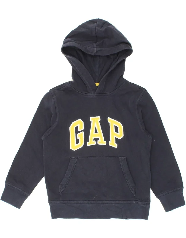 Casual Chic Outfits GAP Boys Graphic Hoodie Jumper 6-7 Years Small Navy Blue Cotton