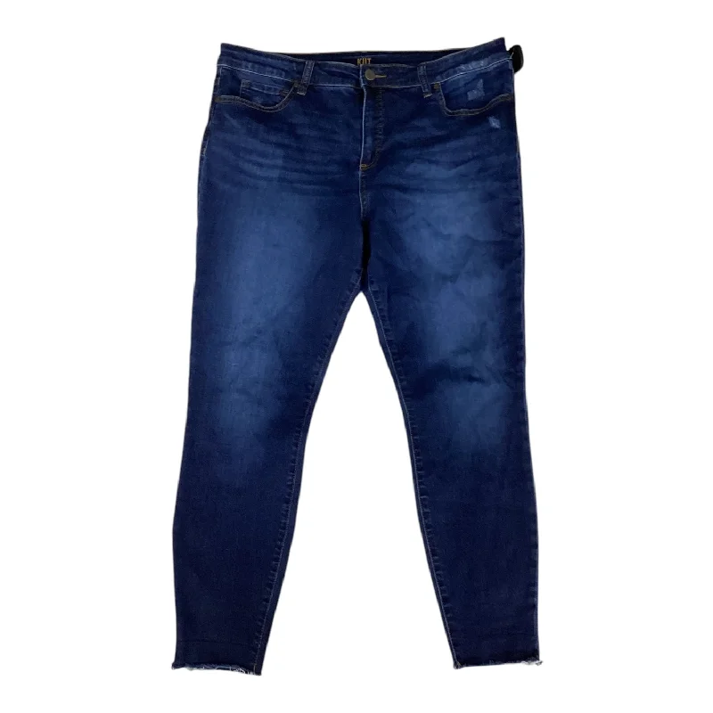 Dynamic Fashion Jeans Skinny By Kut In Blue Denim, Size: 16