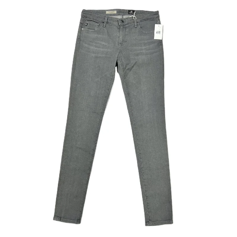 Casual Comfort Wear Jeans Skinny By Adriano Goldschmied In Grey Denim, Size: 6