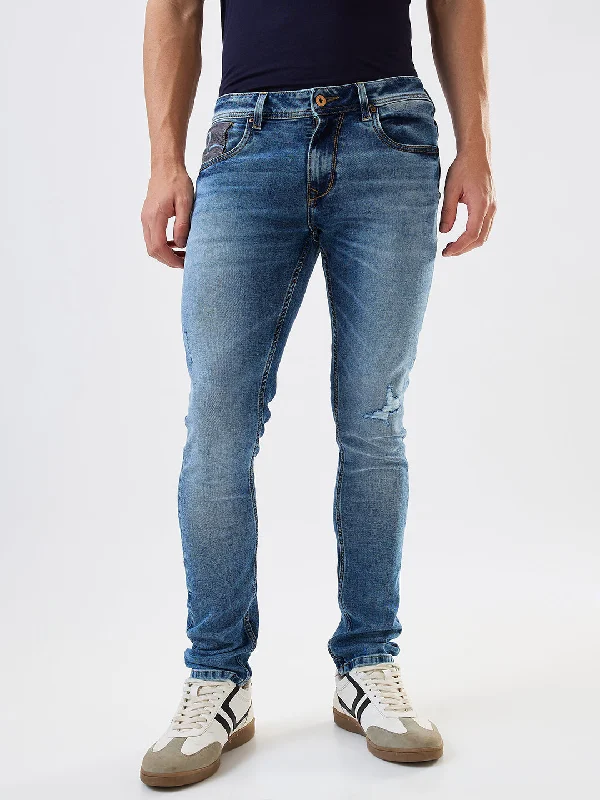 Spykar Slim Fit Low Rise Cotton Jeans For Men