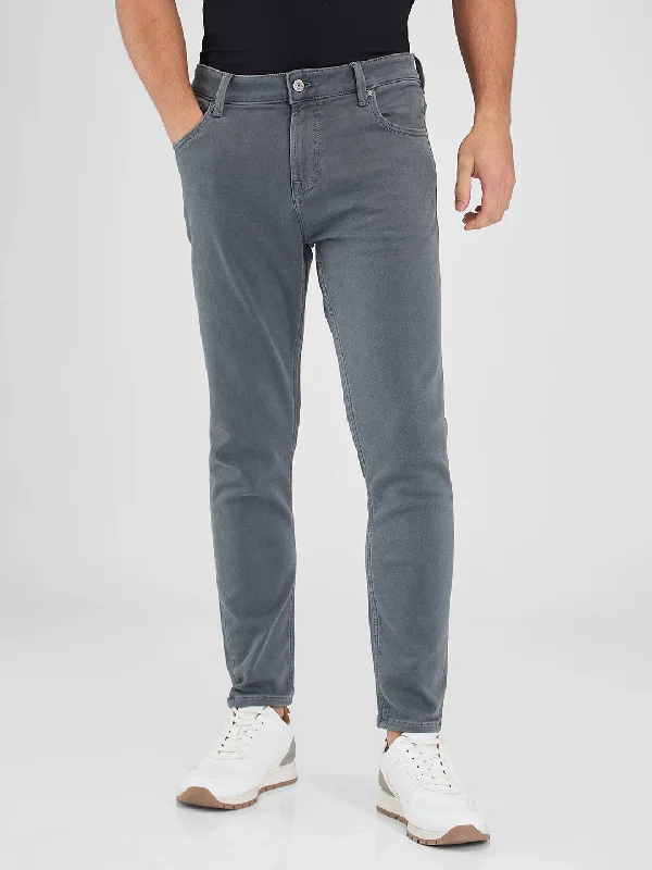 Spykar Gray Slim Fit Mid Rise Jeans For Men