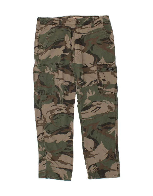 Single-shoulder Neck Design WRANGLER Mens Relaxed Fit Cargo Trousers W34 L32 Green Camouflage Cotton Single-shoulder Neck Design WRANGLER Mens Relaxed Fit Cargo Trousers W34 L32 Green Camouflage Cotton