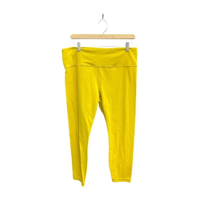 Athletic Leggings By Athleta In Yellow, Size: Xl