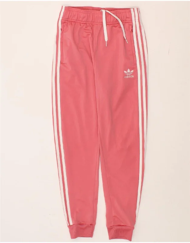 Playful Style ADIDAS Girls Tracksuit Trousers Joggers 12-13 Years Pink Polyester