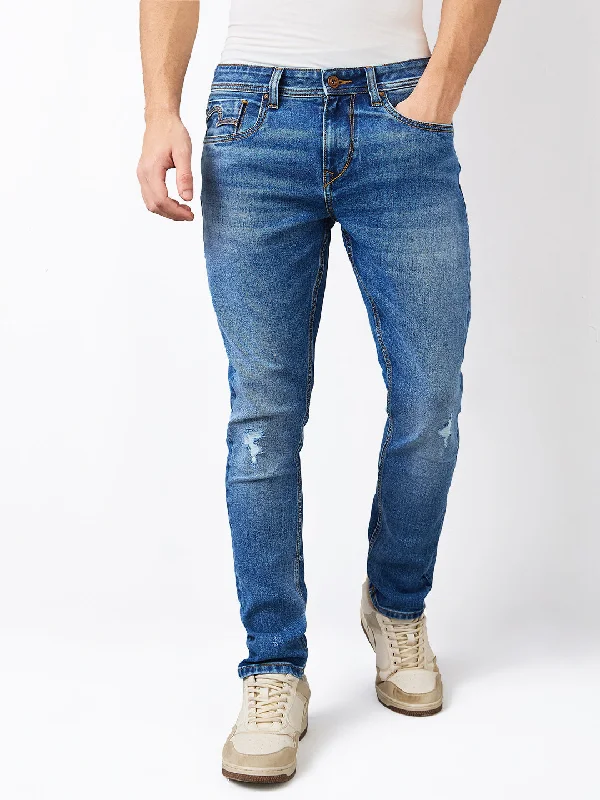 Spykar Slim Fit Low Rise Cotton Stretch Jeans For Men