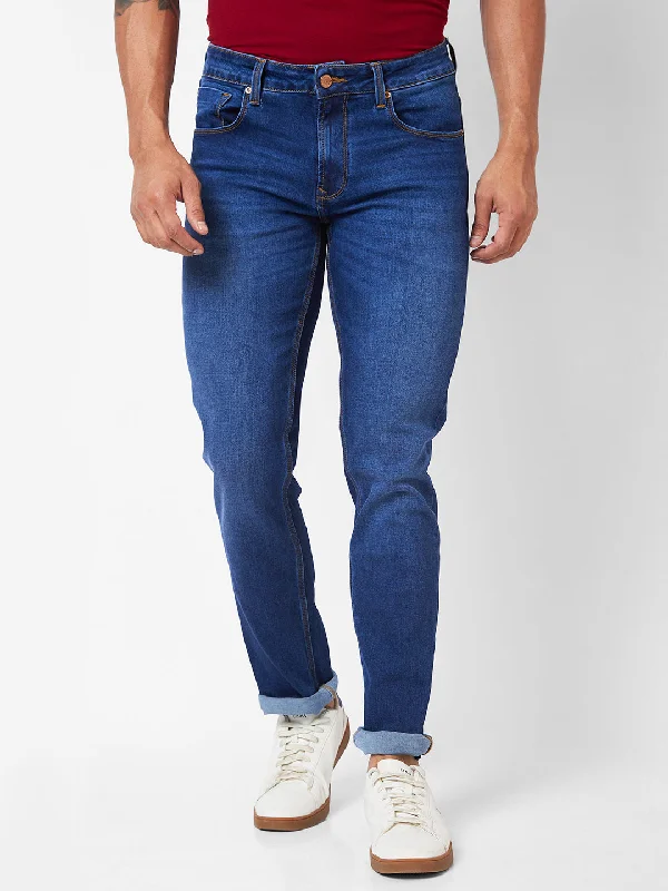 Spykar Mid-Rise Regular Fit Blue Jeans For Men