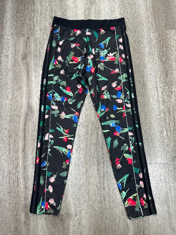 Athletic Leggings By Adidas In Floral Print, Size: M