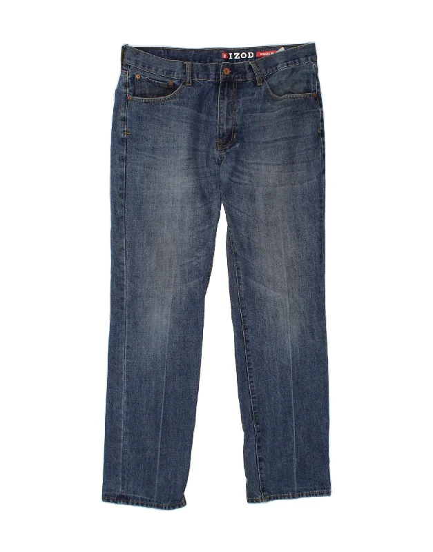 Nightclub Style IZOD Mens Regular Fit Straight Jeans W36 L34 Blue Cotton