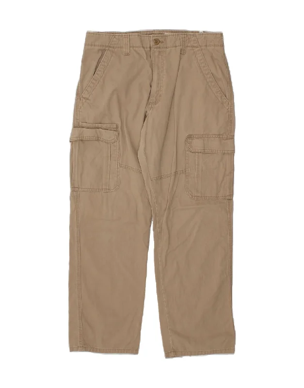 Casual And Casual WRANGLER Mens Relaxed Fit Cargo Trousers W32 L30 Beige Cotton