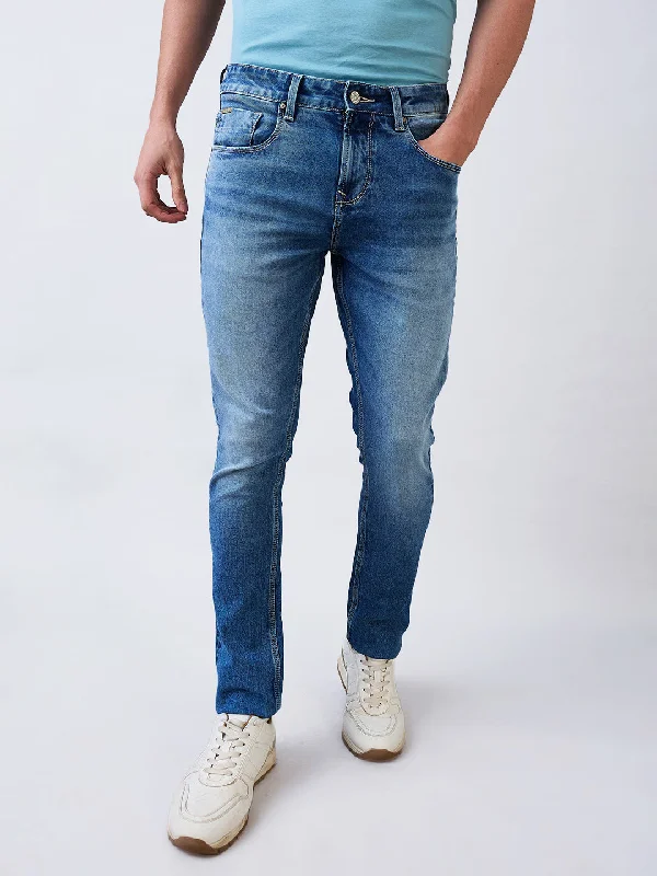 Spykar Slim Fit Low Rise Cotton Jeans For Men