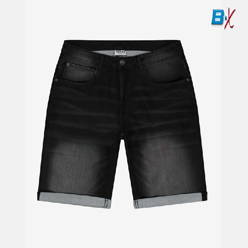 Youthful Vitality JP Minor Ribbed Black Denim Shorts 9295