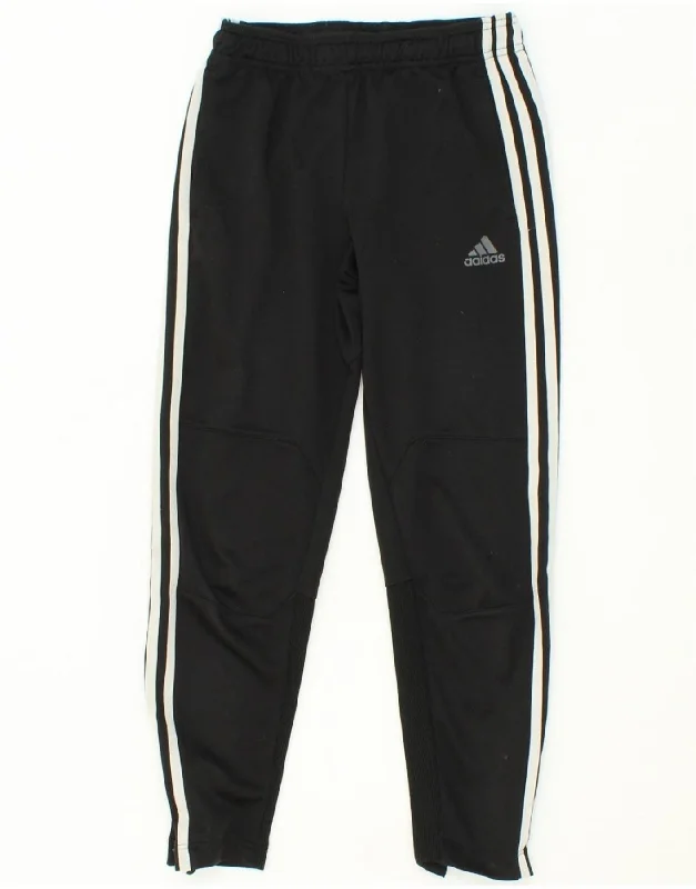 Casual Fit Wear ADIDAS Boys Tracksuit Trousers 11-12 Years Black Polyester