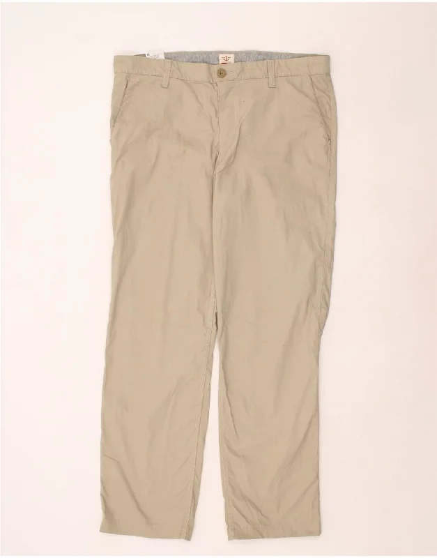 Soft Casuals DOCKERS Mens Straight Chino Trousers W38 L32 Beige Cotton