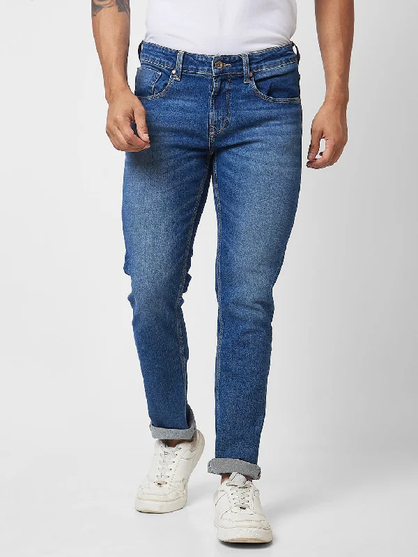 Spykar Low Rise Slim Fit Blue Jeans For Men