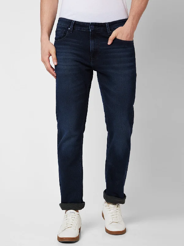 Spykar Mid Rise Comfort Fit Blue Jeans For Men