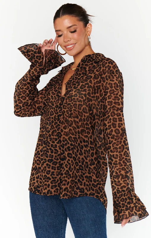 Carmela Top ~ Leopard Latte