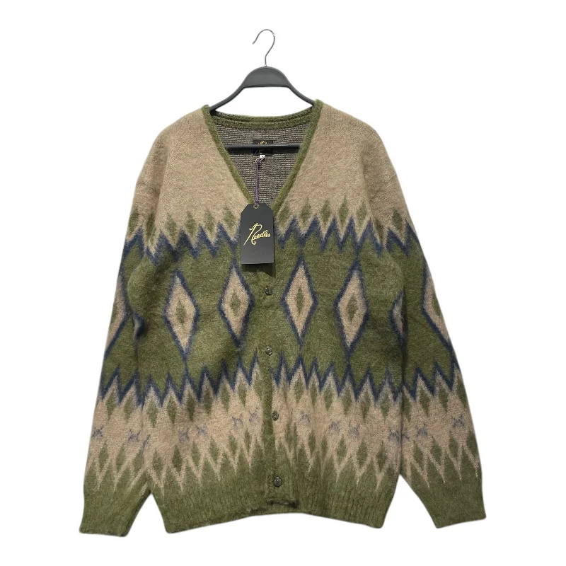 Needles/Heavy Cardigan/L/All Over Print/Mohair/GRN/