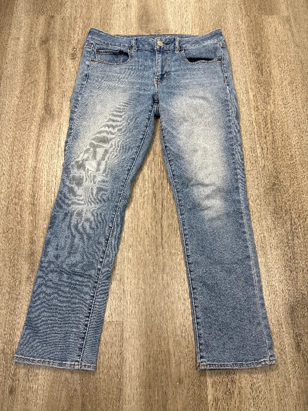 Diamond Series Jeans Straight By American Eagle In Blue Denim, Size: 8