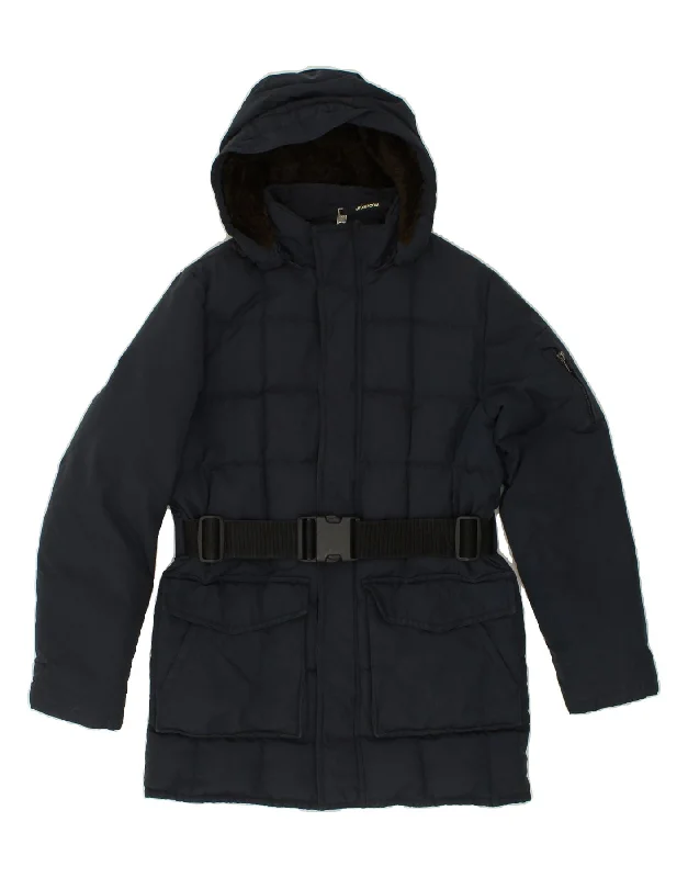 Relaxed Tops WOOLRICH Boys Hooded Padded Coat 11-12 Years Navy Blue Cotton