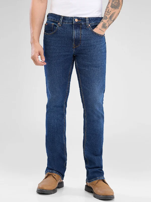 Spykar Dark Blue Boot-Leg Jeans For Men