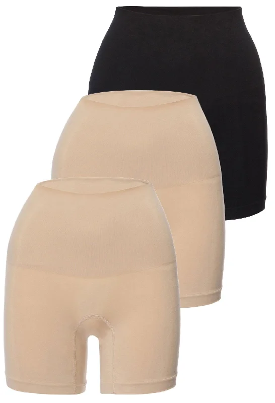 Exquisite Embroidery Tummy Control Shaping Shorts - 3 Pack