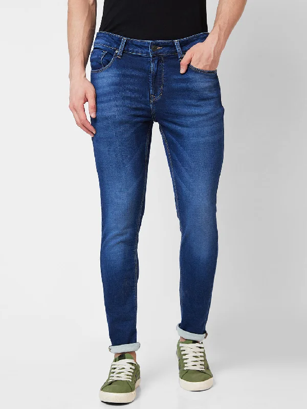 Spykar Low Rise Super Slim Fit Blue Jeans For Men