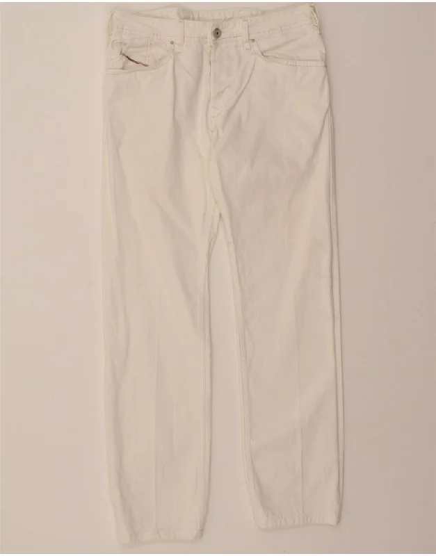 Easy-to-Wear DIESEL Mens Kander Straight Jeans W32 L34 White Cotton