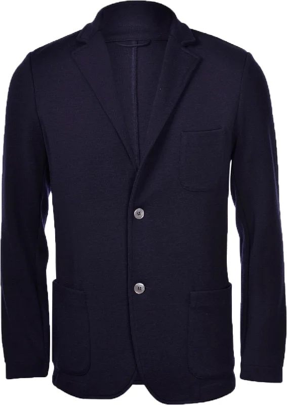 TRAVEL WOOL KNIT JACKET NAVY