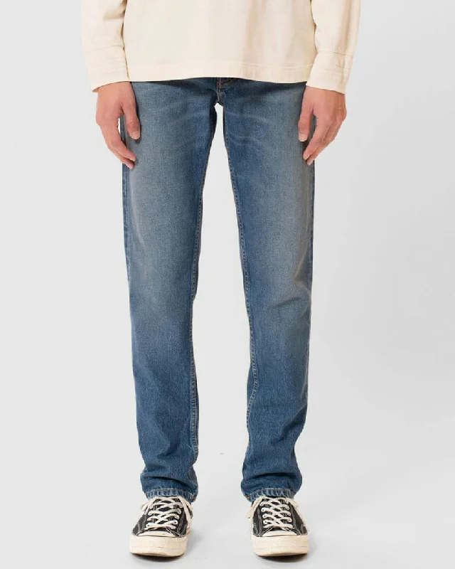 Nudie Steady Eddie II Regular Tapered Mens Jeans - Blue Haze