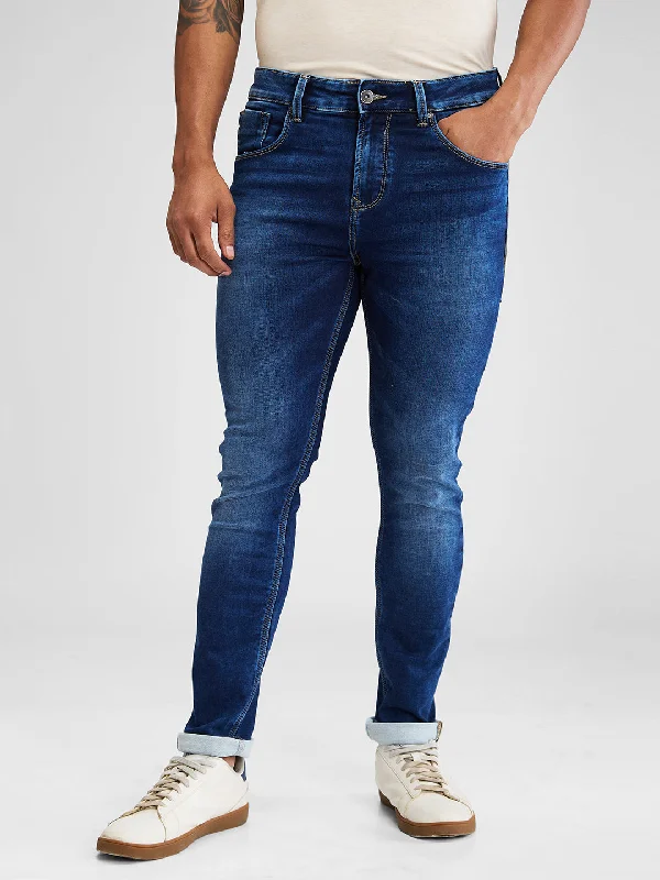 Spykar Blue Slim Fit Low Rise Jeans For Men