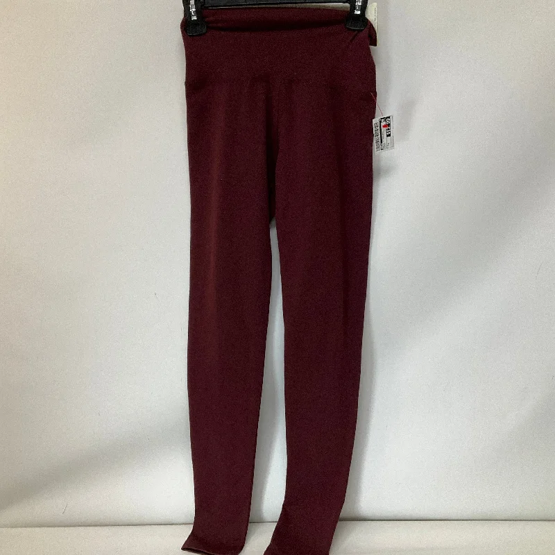 Athletic Leggings By Aerie In Maroon, Size: S