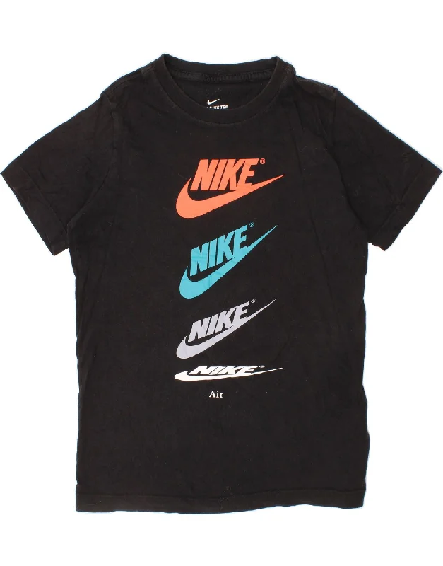 Warm Chic Outfits NIKE Boys Standard Fit Graphic T-Shirt Top 10-11 Years Medium Black Cotton