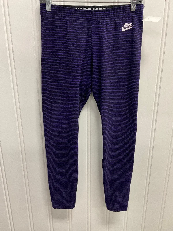 Athletic Leggings By Nike Apparel In Purple, Size: L