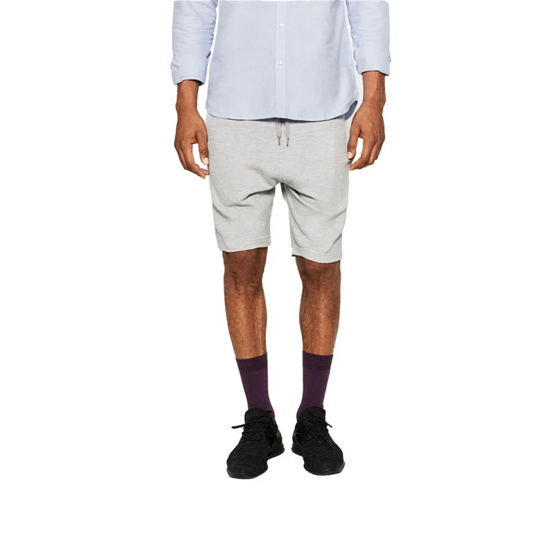 High-end Fashion ZR Men Grey Basic Plush Bermuda Shorts