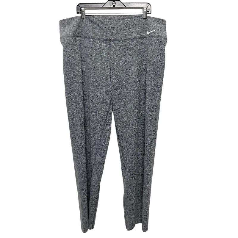 Athletic Leggings By Nike In Grey, Size:3X