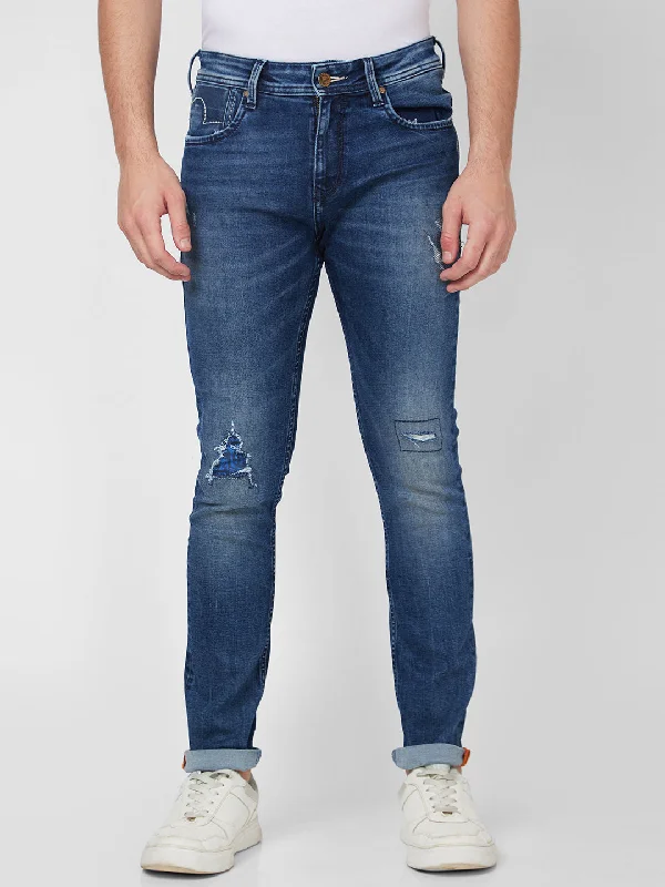 Spykar Low Rise Slim Fit Blue Jeans For Men