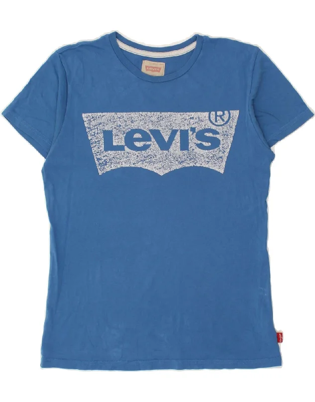 Chic Outfits LEVI'S Boys Graphic T-Shirt Top 13-14 Years Blue Cotton