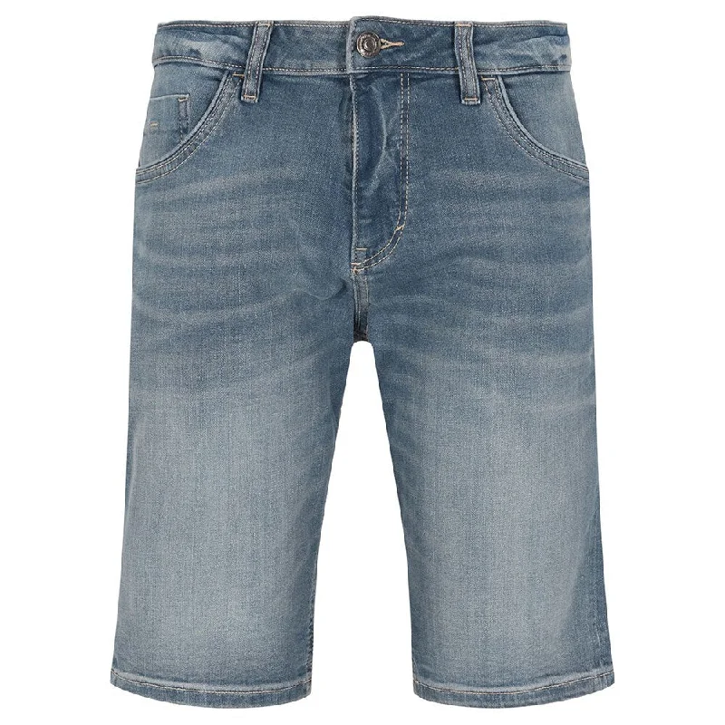 Retro Prints TT Josh Dull Blue Regular Slim Denim Shorts
