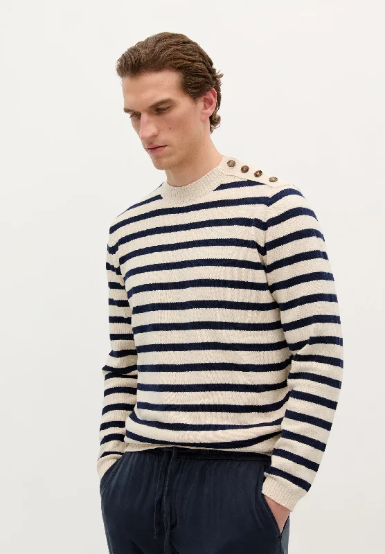 STRIPE KNIT SWEATER WITH BUTTONS