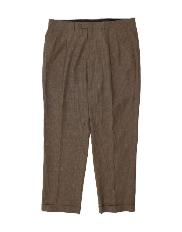 Fashionable And Versatile RALPH LAUREN Mens Straight Suit Trousers W38 L32 Khaki Check Wool Fashionable And Versatile RALPH LAUREN Mens Straight Suit Trousers W38 L32 Khaki Check Wool